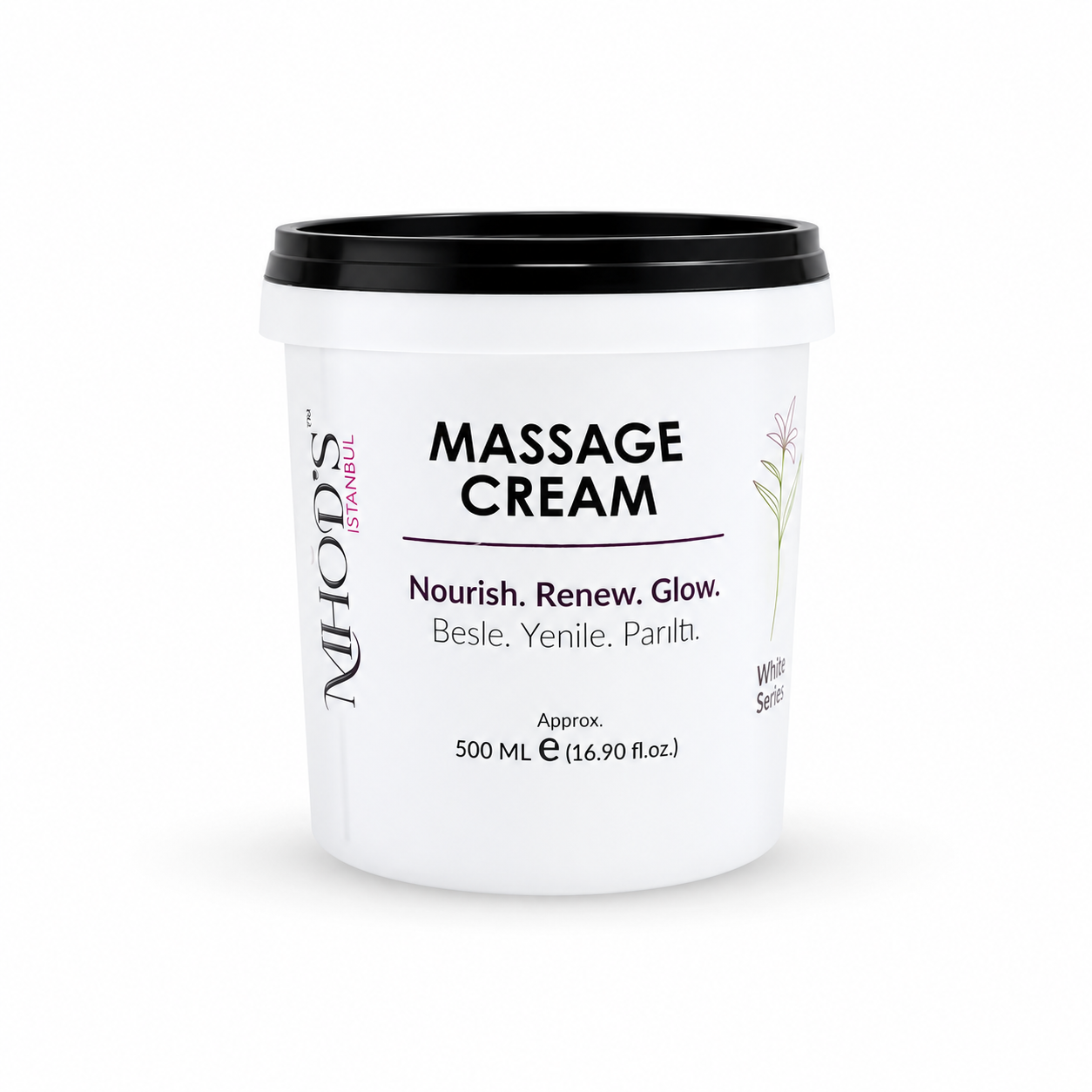 MHOD’S Massage Cream 500ml MHOD’S Massage Cream – Nourishing & Moisturizing Facial Massage Cream, 500ml Jar - Image 1