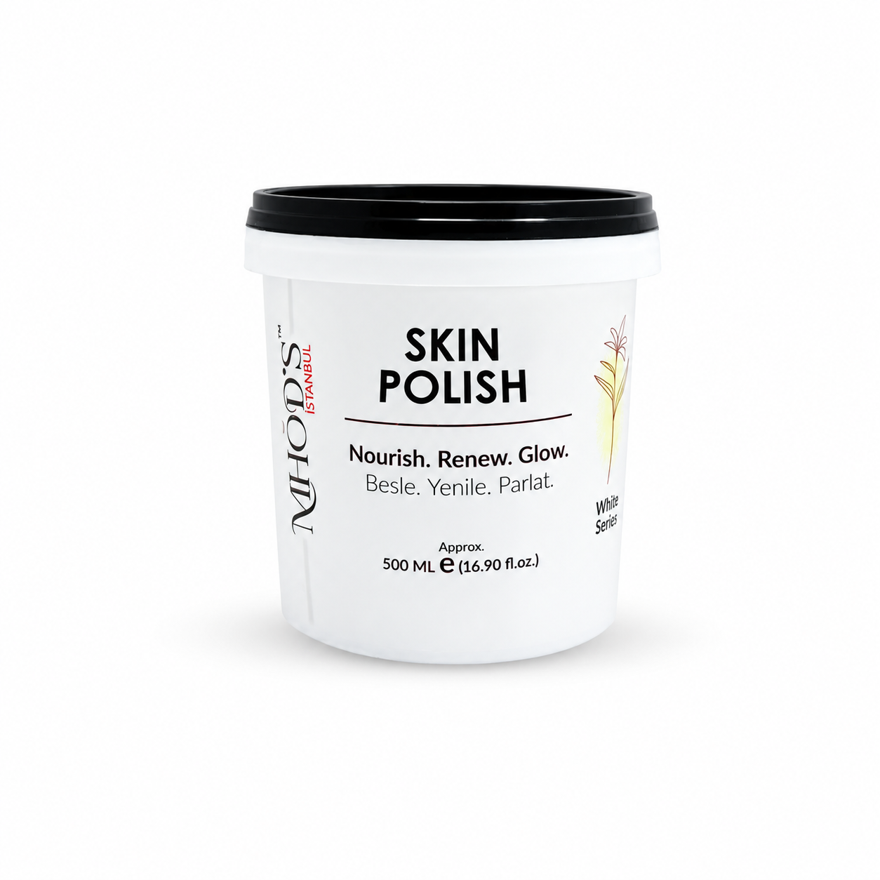 MHOD’S Skin Polish – Exfoliating & Brightening Facial Polish, 500ml Jar MHOD’S Skin Polish – Exfoliating & Brightening Facial Polish, 500ml Jar - Image 1