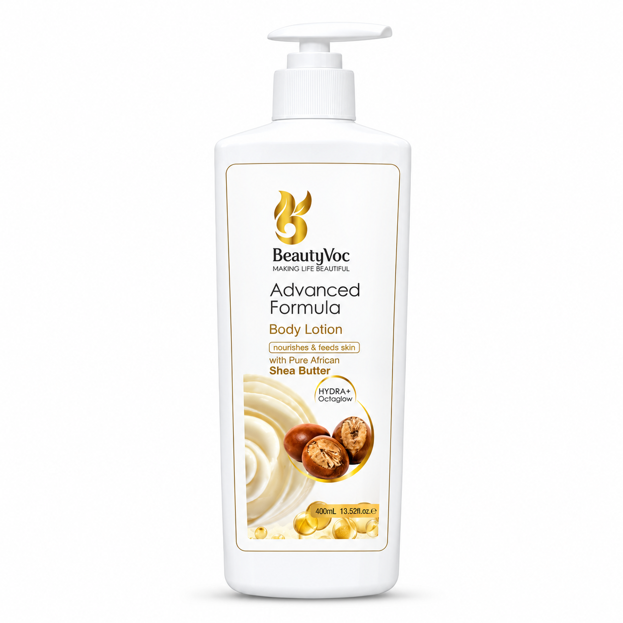 Beauty Voc Shea Butter Lotion 400ml Hydrates & restores skin, face to body Beauty Voc Shea Butter Lotion 400ml Hydrates & restores skin, face to body - Image 1