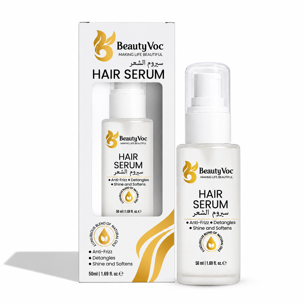 Beauty Voc Hair Serum 50ml Anti-frizz serum for shine & softness Beauty Voc Hair Serum 50ml Anti-frizz serum for shine & softness - Image 1